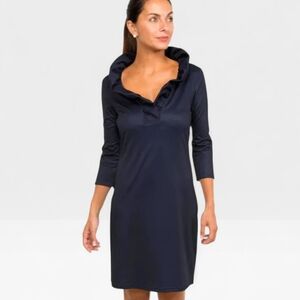 Gretchen Scott Designs Ruffneck Ruffle Neck Stretch Jersey Dress In Black Small